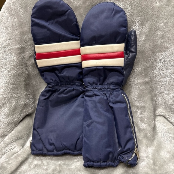 Vintage 1970s 1980s MONTGOMERY WARD Nylon Ski Snow Vest Mittens Glove Mens M - Picture 2 of 9